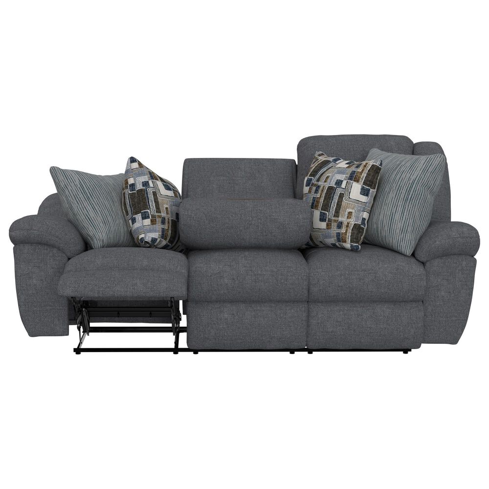 Catnapper Trifecta Manual Reclining Sofa with Drop Down Table in Smoke, , large