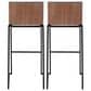 Lumisource Mason Mara Barstool with Grey Cushion in Black and Walnut (Set of 2), , large