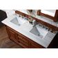James Martin Vanities Brookfield 60" Double Bathroom Vanity in Warm Cherry with 3 cm Arctic Fall Solid Surface Top and Rectangle Sinks, , large