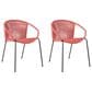 Hearth and Haven Quilla Stackable Dining Chair in Brick Red and Black (Set of 2), , large