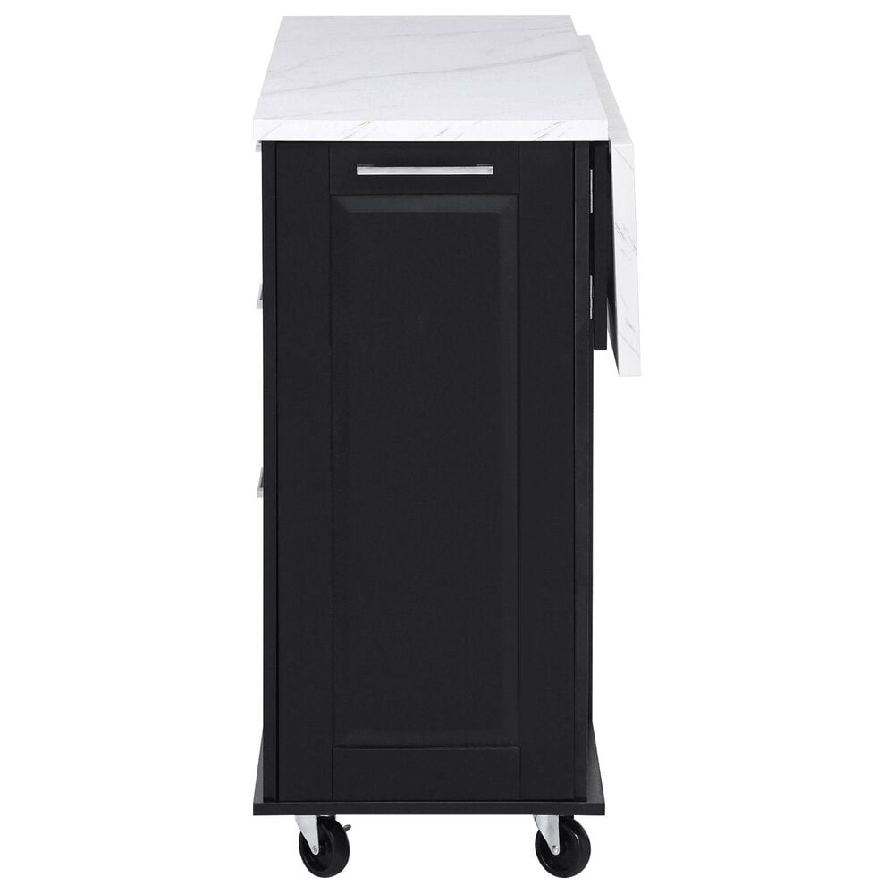 HOMLUX 51" Kitchen Island with Tilt Trash Can Cabinet in Black, , large