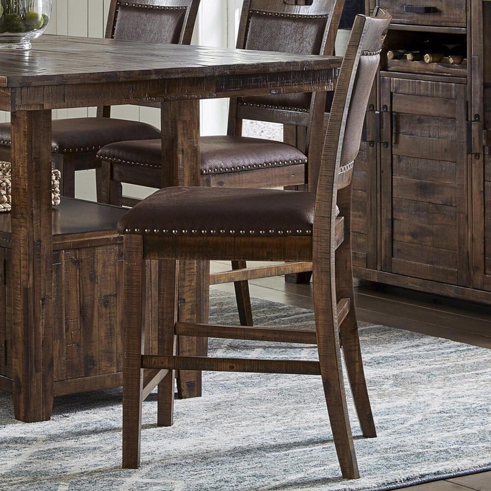 Waltham Cannon Valley Upholstered Counter Stool in Medium Tone Brown, , large