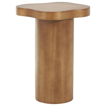 Maple and Jade Pedestal Accent End Table in Brown, , large
