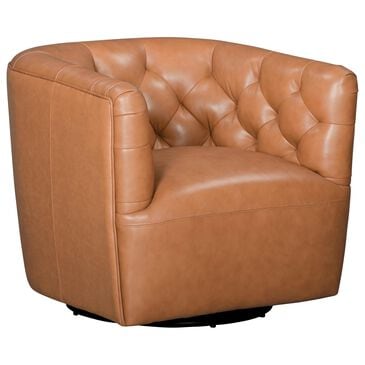 Italiano Furniture Cambria Mira Swivel Chair in Caramel Brown, , large