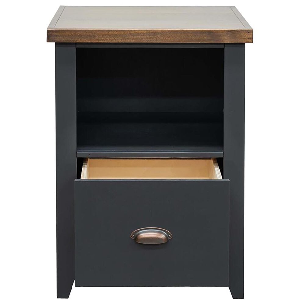 Legends Furniture Essex 1-Drawer File Cabinet in Black and Whiskey, , large