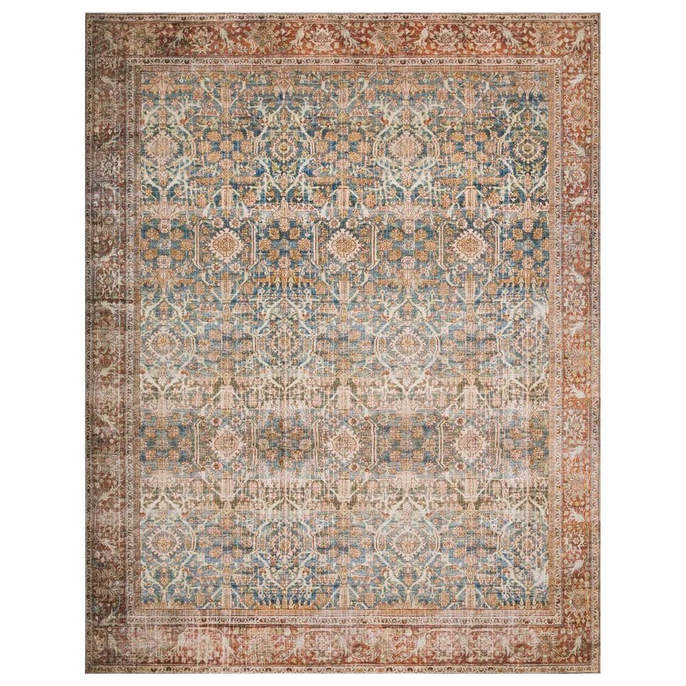 Loloi II Layla LAY-04 3"6" x 5"6" Ocean and Rust Area Rug, , large