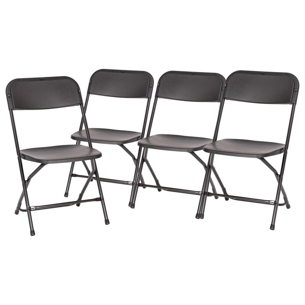 Flash Furniture Hercules Folding Chair in Black (Set of 4) NFM
