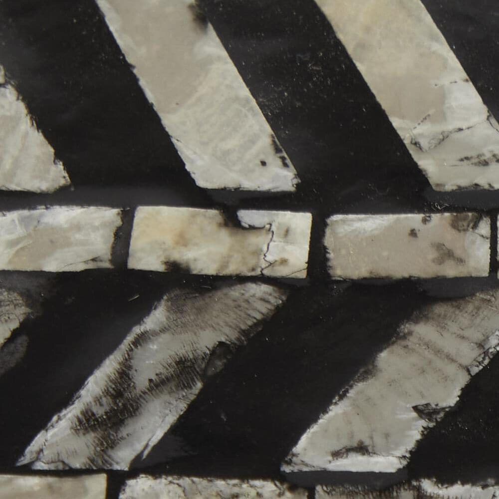 Maple and Jade 2-Piece Handmade Chevron Pattern Decorative Box Set in Polished Gray and Black, , large