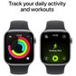 Apple Watch Series 11 (GPS+Cellular) 42mm Aluminum Case with Black Sport Band - M/L in Space Gray and 2-Year AppleCare+, , large