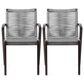 Blue River Nabila Outdoor Dining Chair with Gray Rope in Dark Earth (Set of 2), , large
