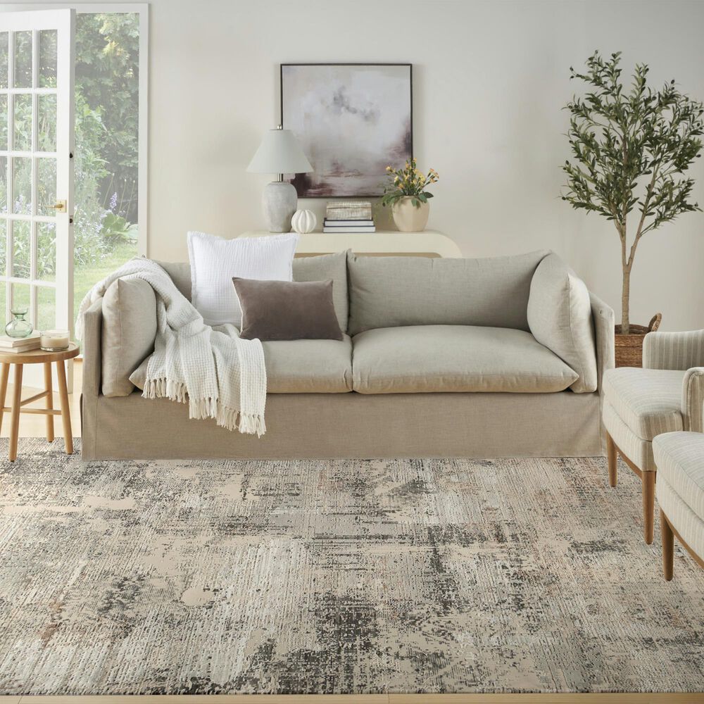 Nourison Sustainable Trends SUT04 7&#39;10&quot; x 9&#39;10&quot; Beige and Grey Area Rug, , large