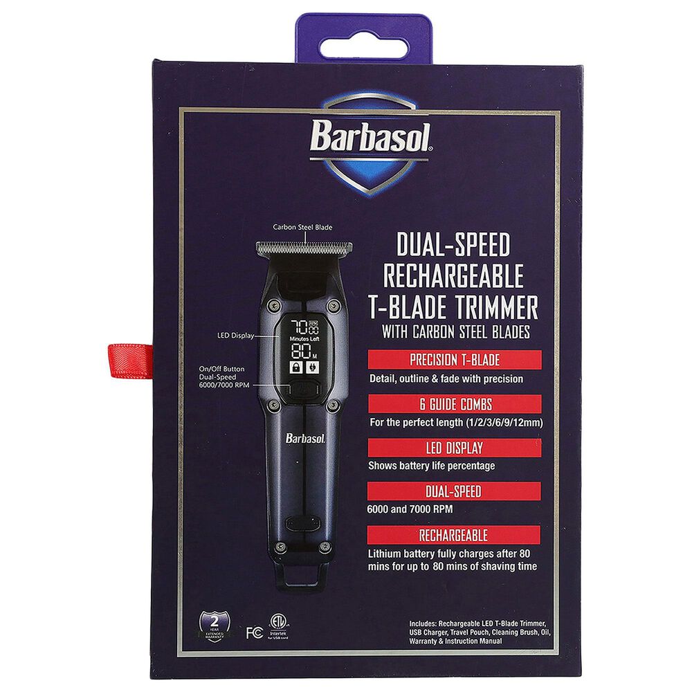 Barbosal T-Blade Trimmer with LCD Display in Black, , large