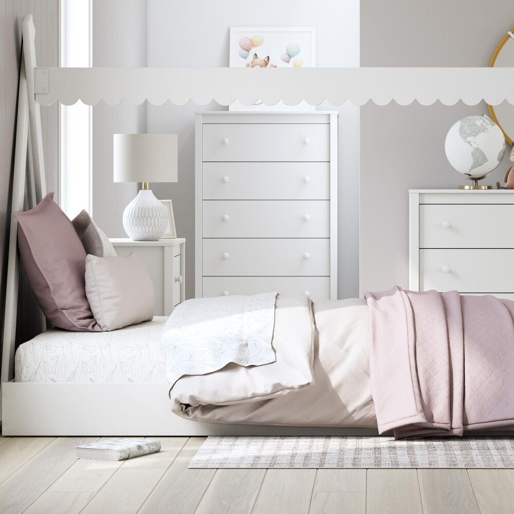 Ashley Hallityn 5-Drawer Chest in Matte White, , large