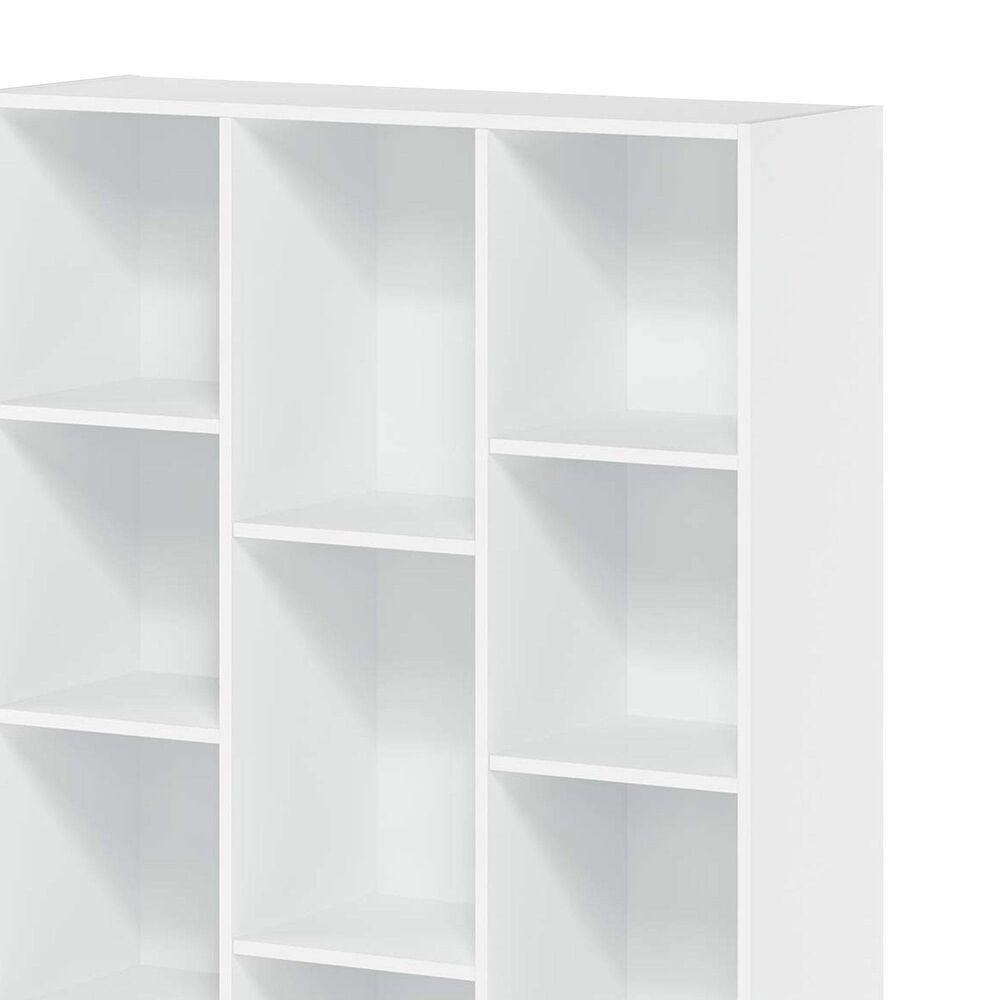 HOMLUX 11-Cube Reversible Open Shelf Bookshelf in White, , large