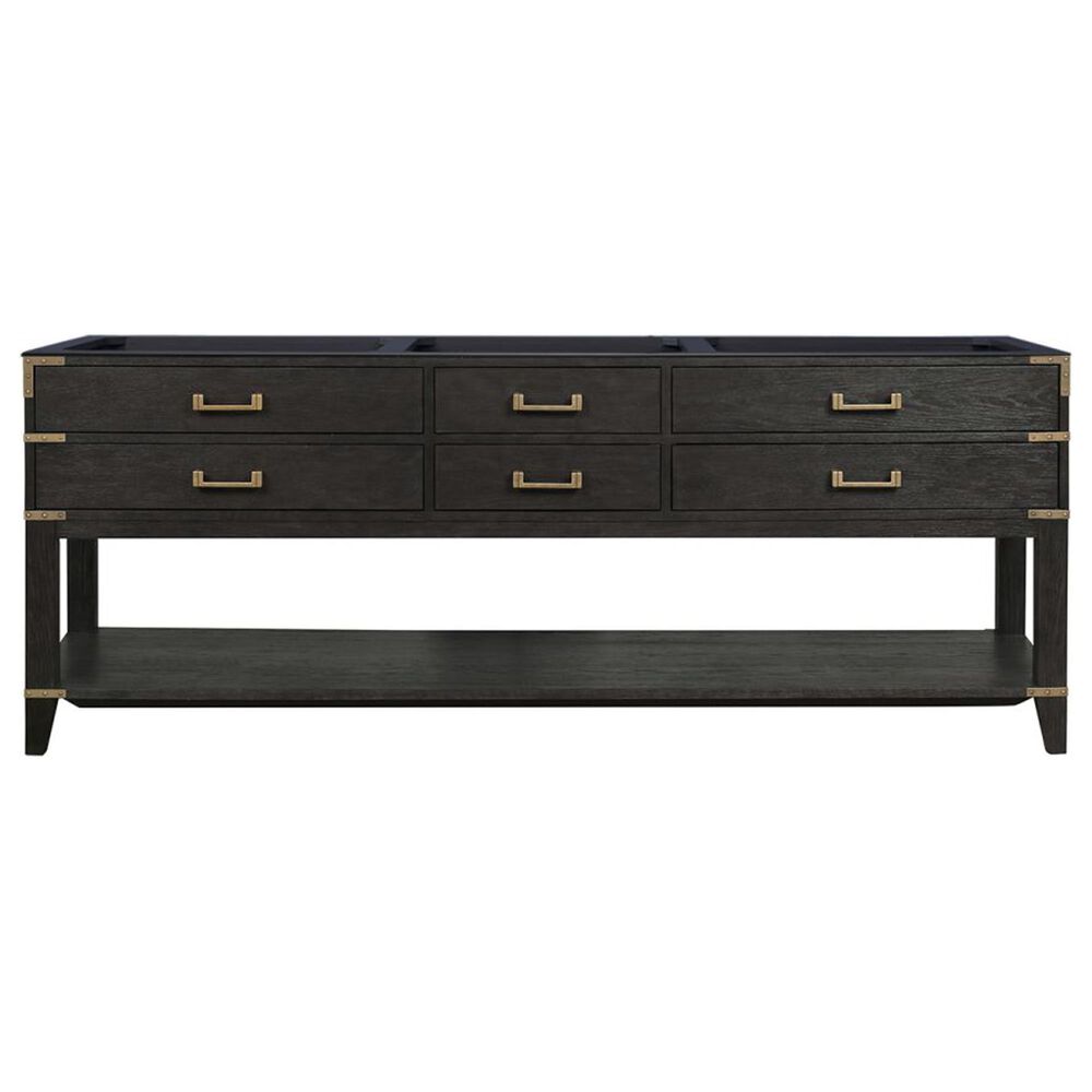 Lexora Home Norwalk 84&quot; Double Bathroom Vanity in Black Oak with White Carrara Marble Top and Rectangular Sinks, , large