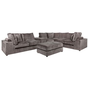 Vanguard Furniture Lucca 5-Piece Stationary Modular Sectional in Veto Smoke, , large