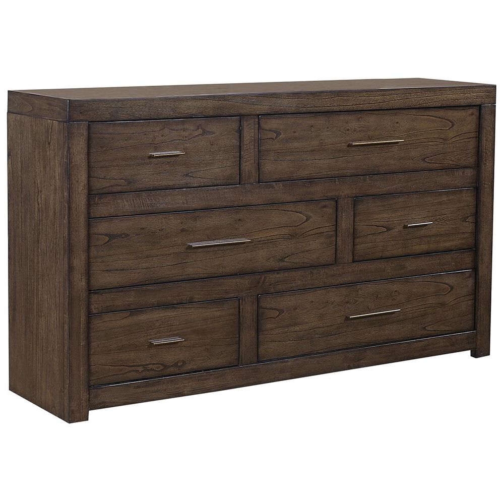 Riva Ridge Modern Loft 6 Drawer Dresser in Brownstone, , large