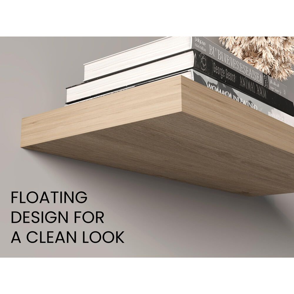Hearth and Haven Ecco32" Floating Wall Shelf in Old Pine (Set of 2), , large