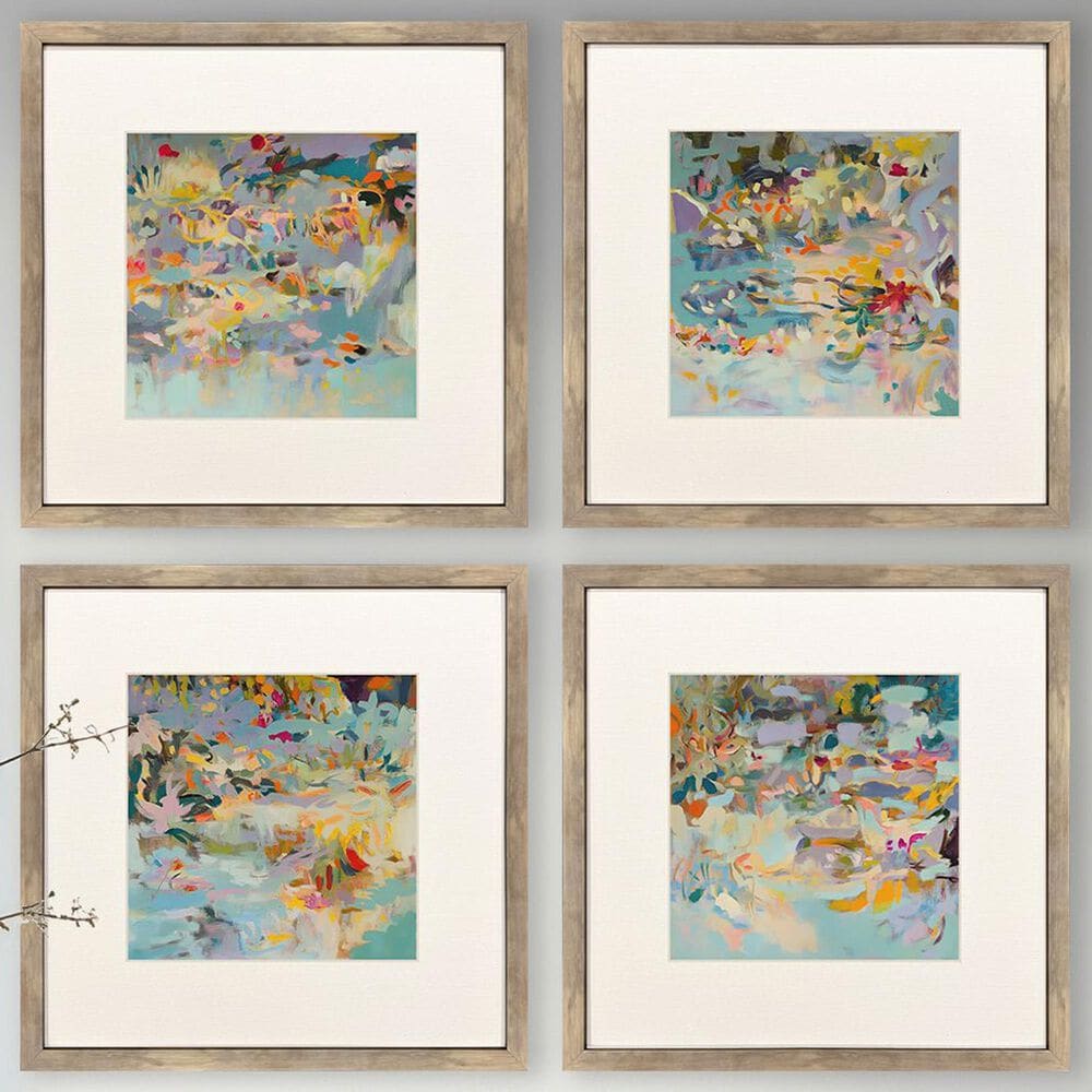 Paragon 17" Square Beyond the Breeze Wall Decor in Blue (Set of 4), , large