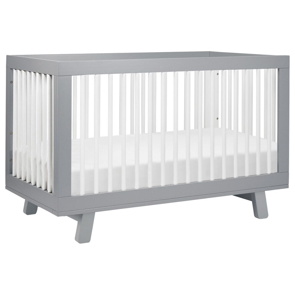 Babyletto Hudson 2 Piece Nursery Set in Grey and White, , large