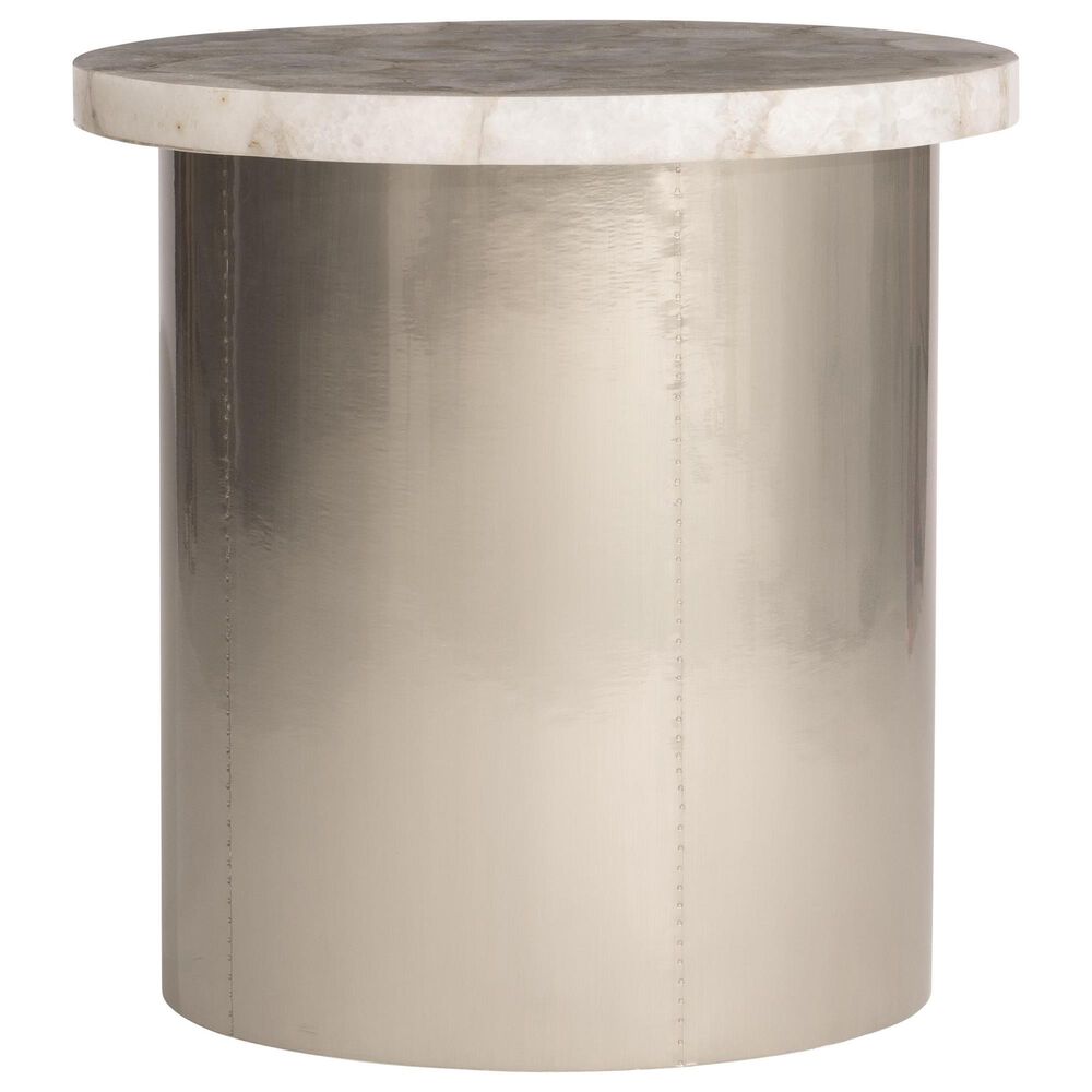 Bernhardt Shimla Side Table in White and German Silver, , large