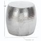 Maple and Jade Drum End Table with Hammered Design in Silver, , large