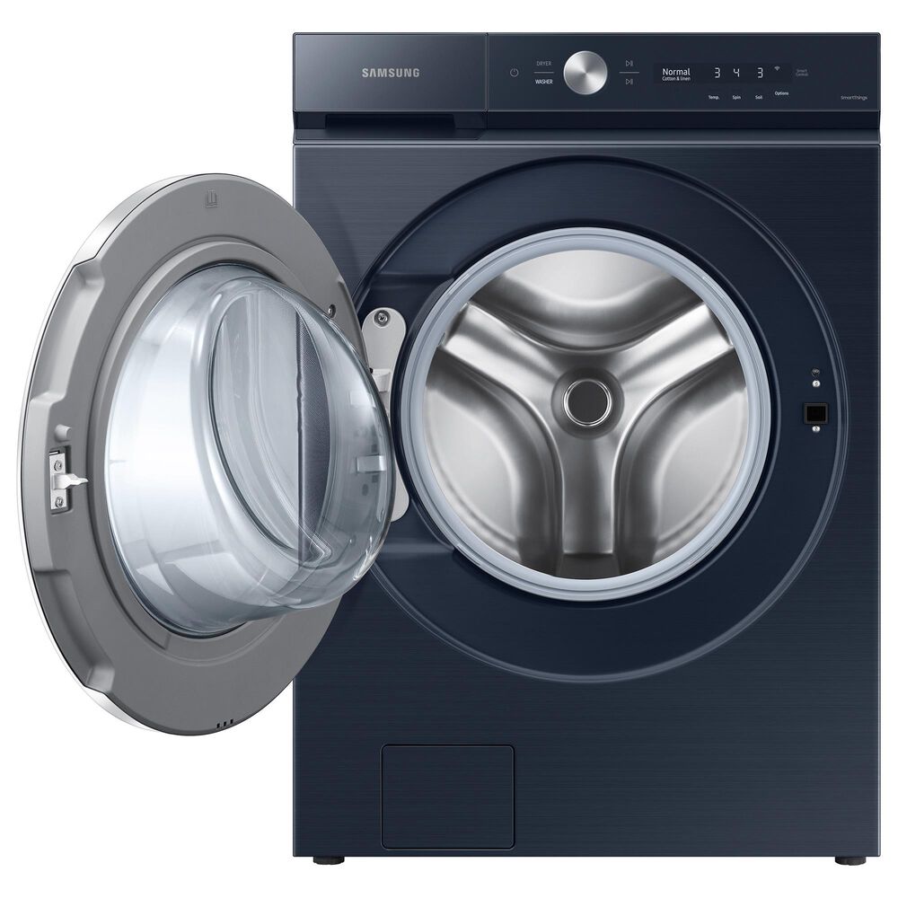 Samsung Bespoke 5.3 Cu. Ft. Front Load Washer and 7.6 Cu. Ft. Electric Dryer Laundry Pair in Brushed Navy, , large