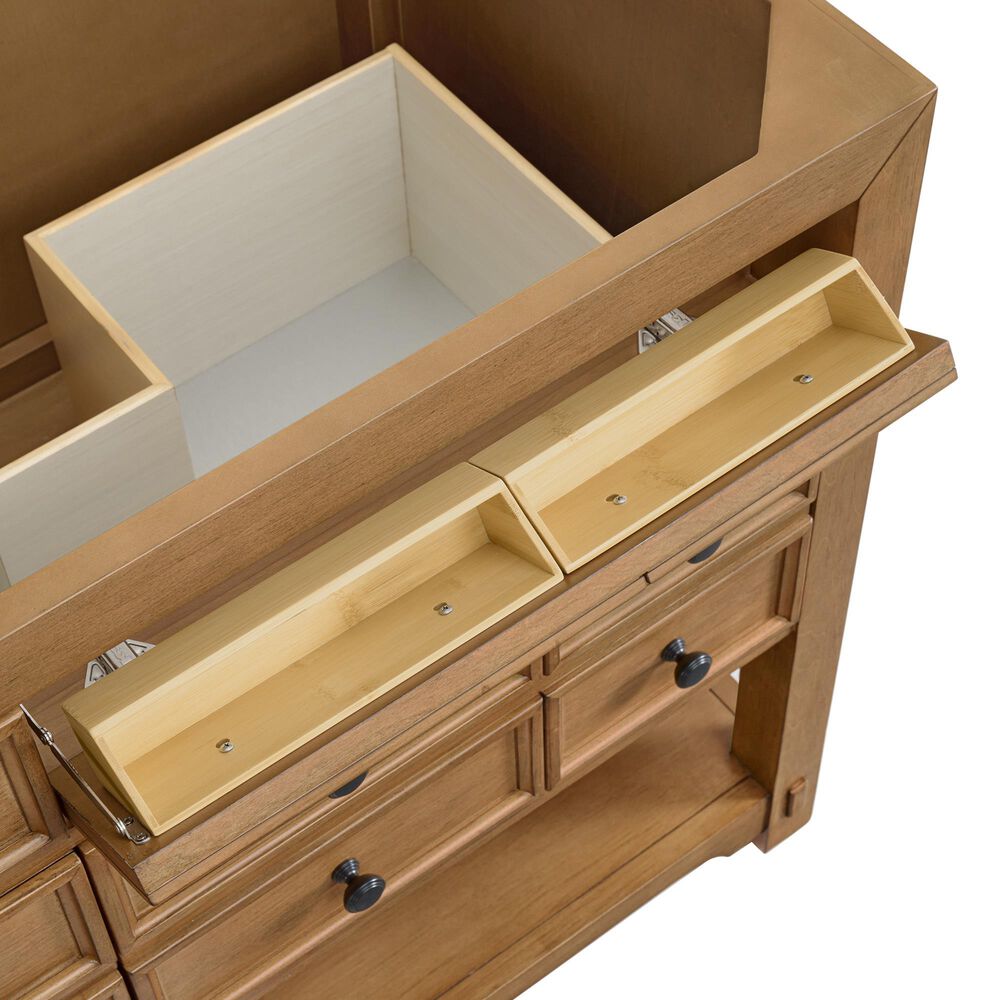 James Martin Malibu 72&quot; Double Bathroom Vanity in Amber Birch with 3 cm Lime Delight Quartz Top and Rectangular Sinks, , large
