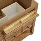 James Martin Malibu 72" Double Bathroom Vanity in Amber Birch with 3 cm Lime Delight Quartz Top and Rectangular Sinks, , large