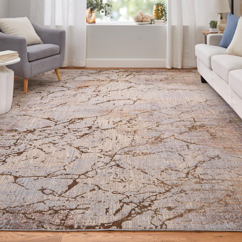Feizy Pryor 6&#39;7&quot; x 9&#39;6&quot; Brown and Multicolor Area Rug, , large