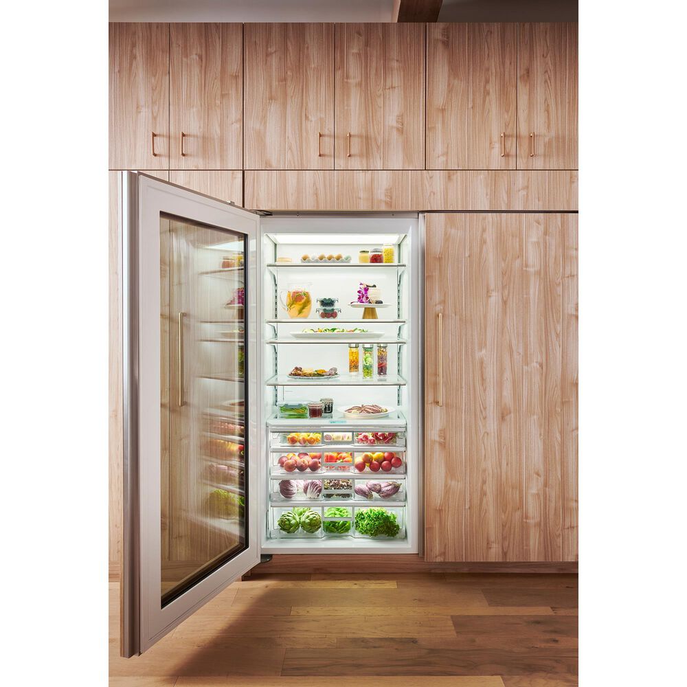 Sub Zero 22.9 Cu. Ft. Classic Left Hinge Built-In Refrigerator with Glass Door and in Panel Ready, , large