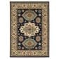 Oriental Weavers Lilihan Medallion Border 9"10" x 12"10" Navy Area Rug, , large
