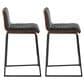 Lumisource Mason Mara Counter Stool with Black Cushion in Black and Walnut (Set of 2), , large