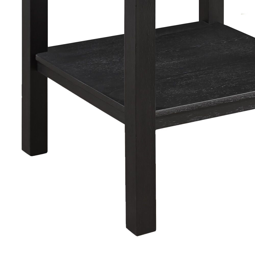 Crown Mark 5 Piece Counter Height Dining Set in Black Finish and Charcoal Upholstery, , large