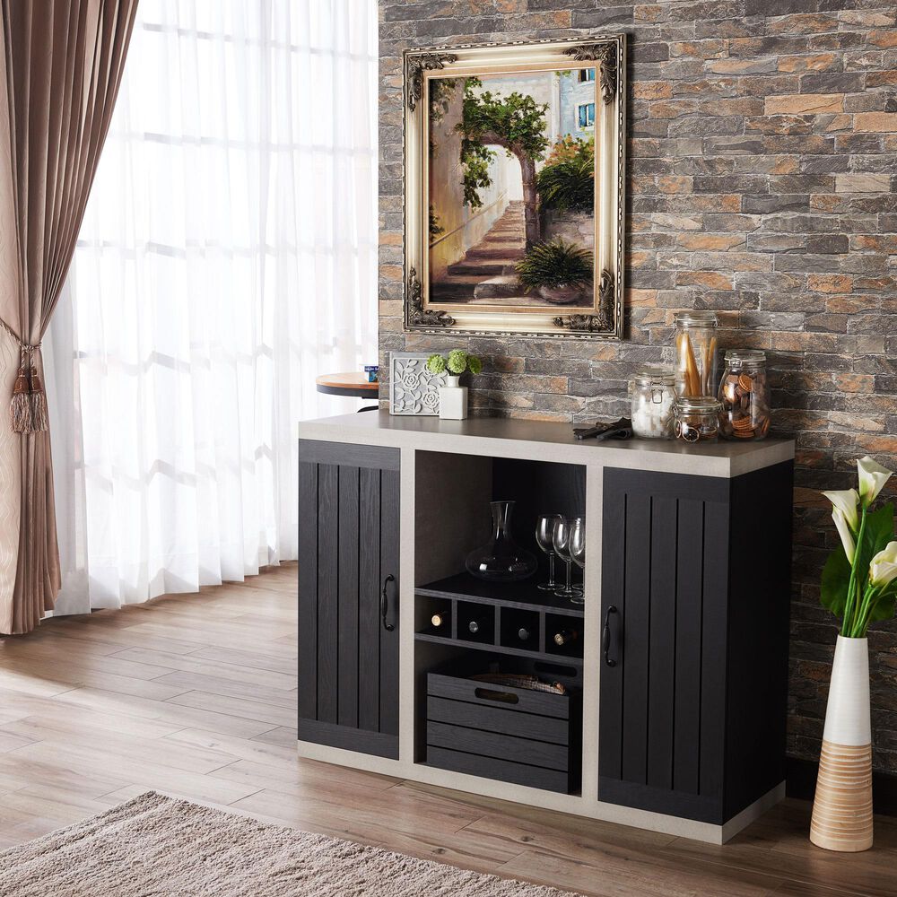 Furniture of America Taylor Buffet in Black/Cement, , large
