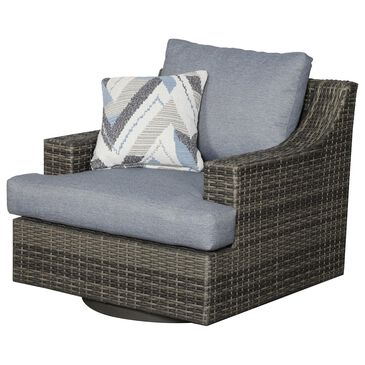Summit Home Nantucker Bay Swivel Chair in Double Duck Washed Denim, , large