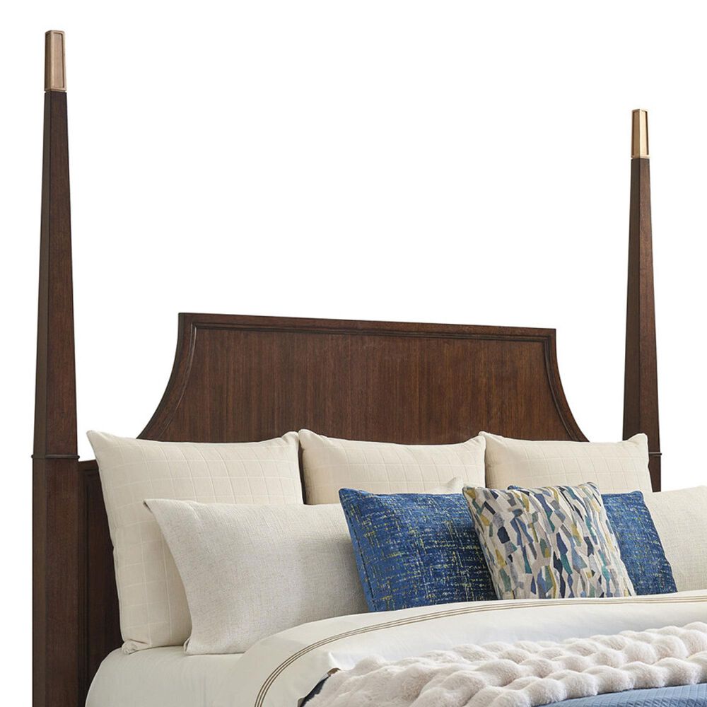 Lexington Furniture Essex King Poster Bed in Walnut and Rose Gold, , large