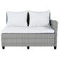 HOMLUX 5-Piece Outdoor Conversation Set with 2 Extendable Side Tables and Gray Rattan in White, , large