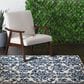 Central Oriental Terrace Tropic Sea Isle 7"10" x 9"10" Snow and Sapphire Area Rug, , large