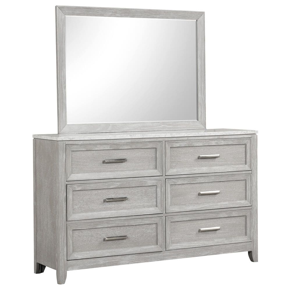 New Heritage Design Fiona 4-Piece King Bedroom Set in Mist Gray, , large