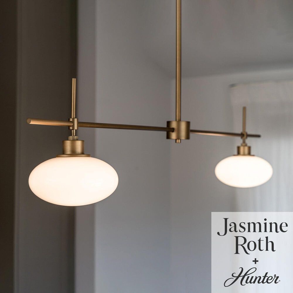Hunter Getty Jasmine Roth 2-Light Linear Ceiling Light in Luxe Gold, , large