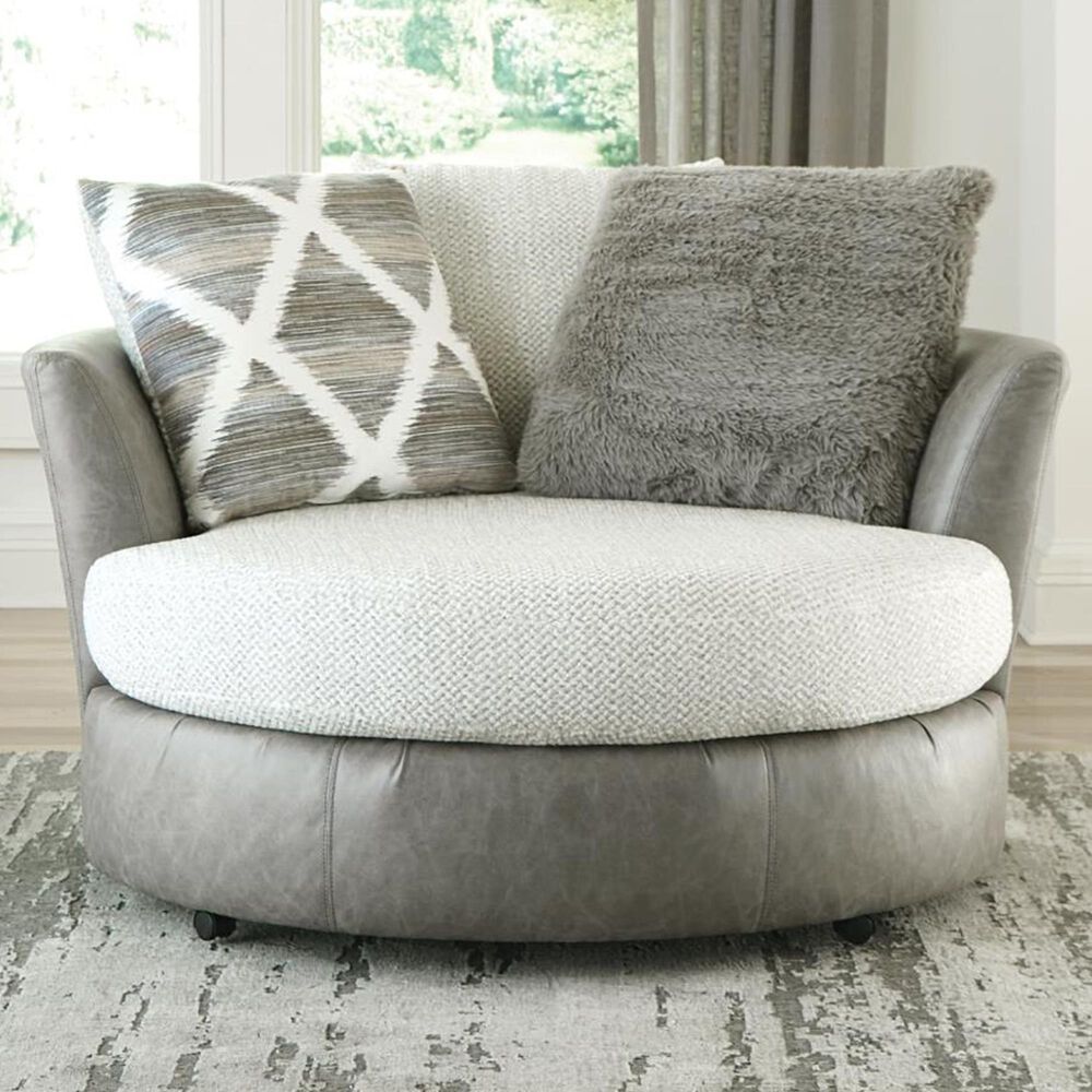 Albany Furniture Swivel Pod Chair in Dove, , large