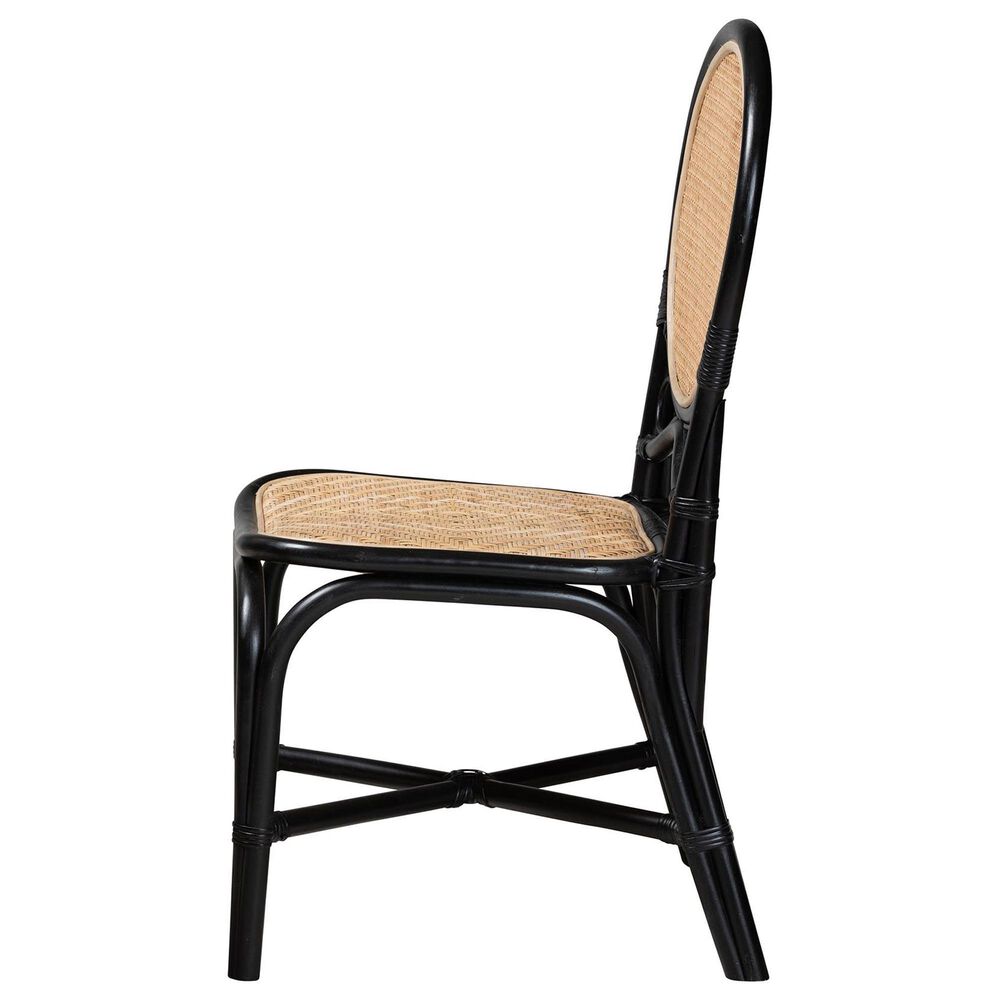 Baxton Studio Ayana Side Chair in Natural Brown and Black, , large