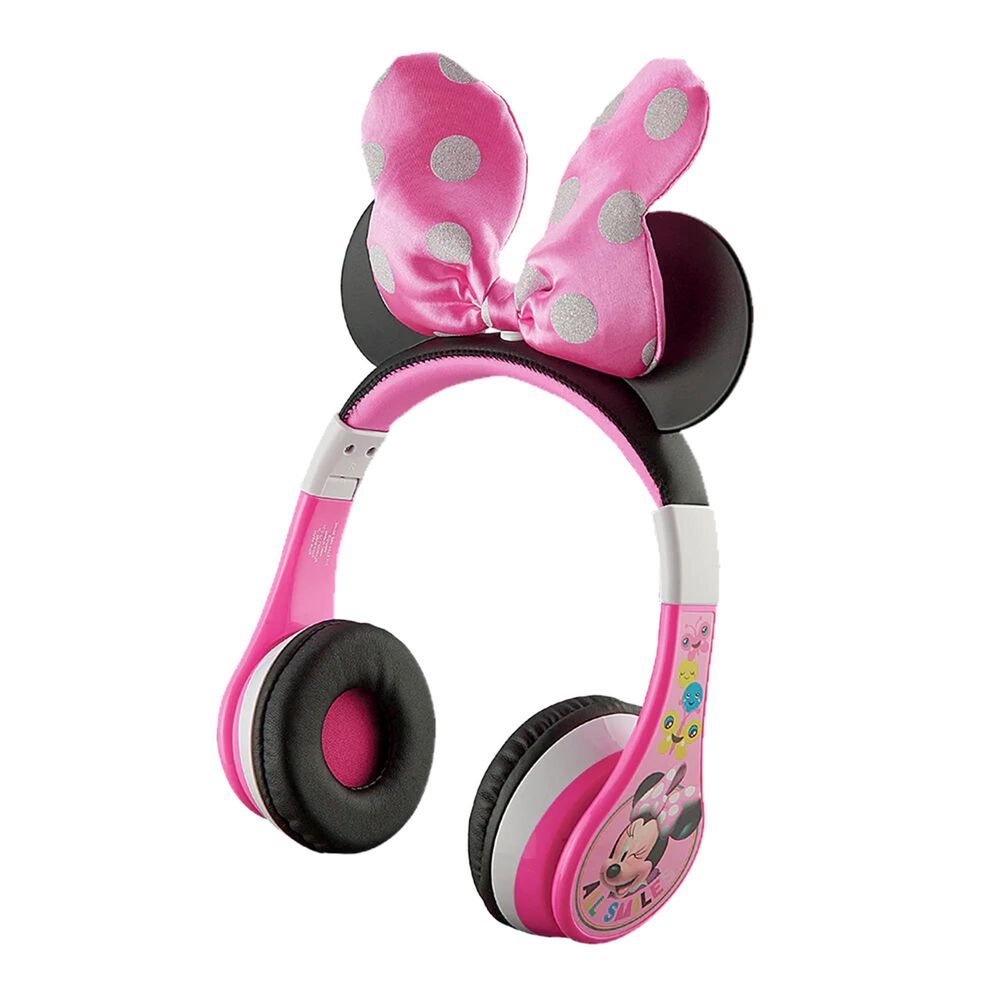 KIDdesigns Disney Junior Minnie Bluetooth Wireless Headphones in Pink, , large