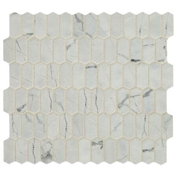 Dal-Tile Statuette Silver Satin 12" x 12" Picket Glass Mosaic Sheet, , large