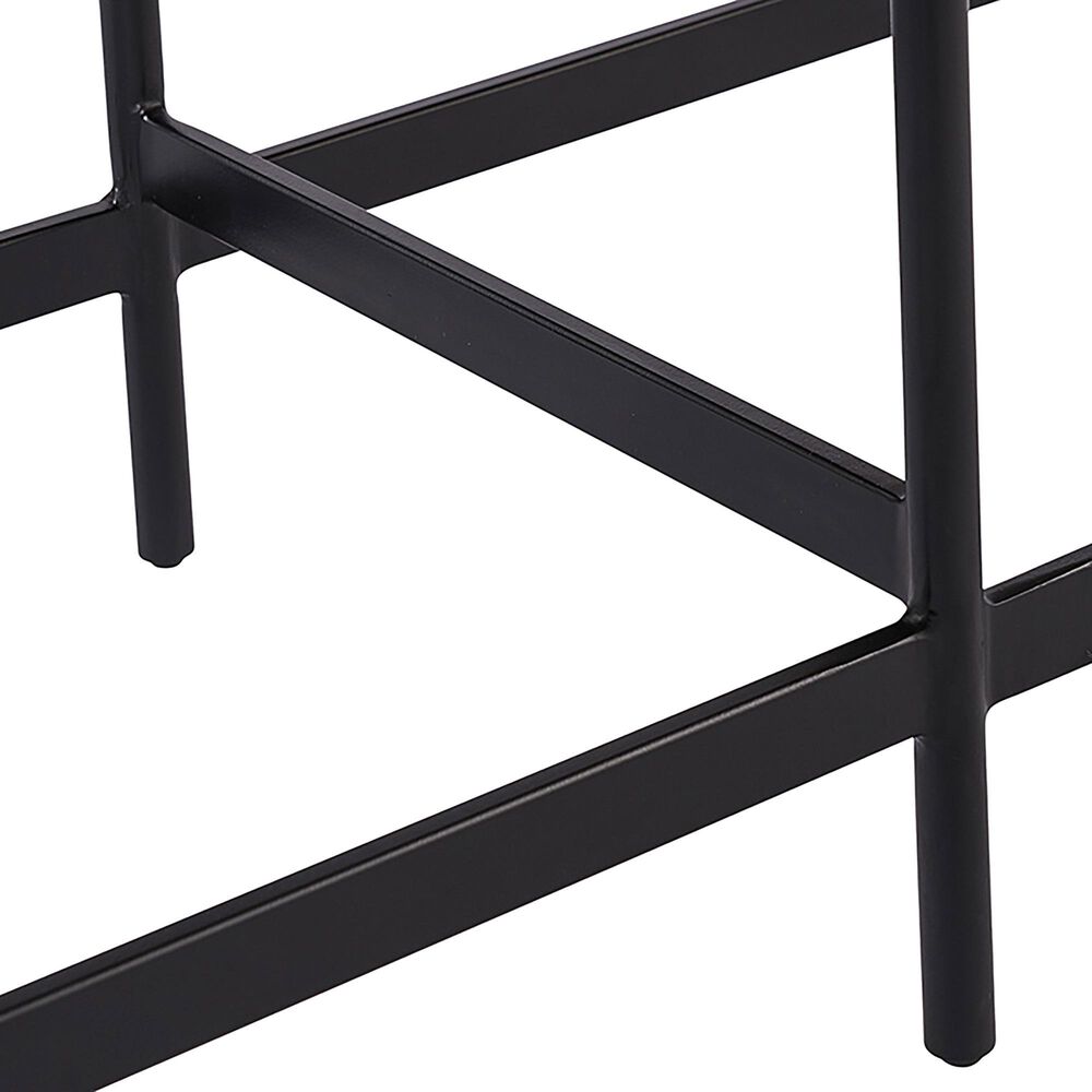 Sunpan Trading &amp; Importing Omari Bench with Light Tan Leather Seat in Black, , large