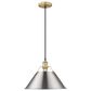 Golden Lighting Orwell 1-Light Wide Large Pendant with Pewter Shade in Brushed Champagne Bronze, , large