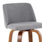 LumiSource Toriano Swivel Bar Stool with Grey Fabric Upholstery in Walnut and Chrome (Set of 2), , large