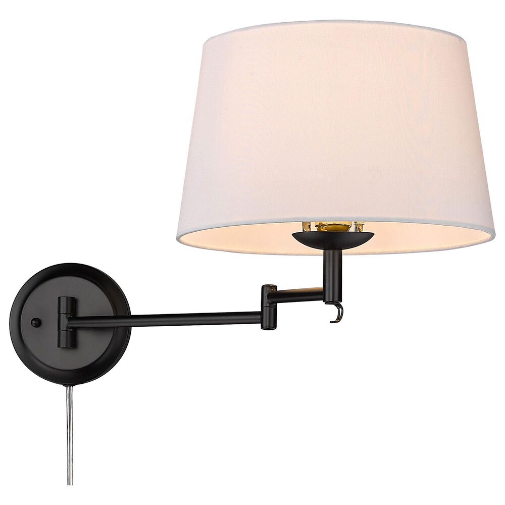 Golden Lighting Eleanor 1-Light Articulating Wall Sconce in Matte Black, , large