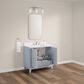 37B Kinsale 36" Single Bathroom Vanity Cabinet in Soft Blue with White Composite Stone Top and Backsplash, , large